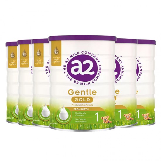 【6罐】a2金装Gentle Gold幼儿配方奶粉1段 800g 6罐 （0-6个月） 保质期2027年1月